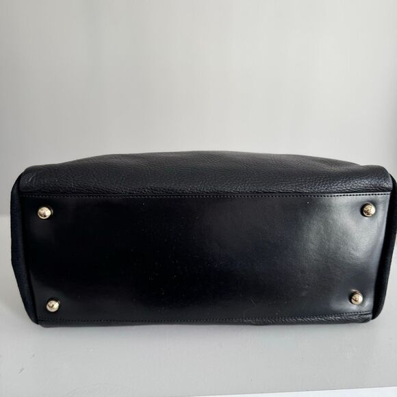 Cromia Black Italian Leather And Suede Satchel - Picture 7 of 10